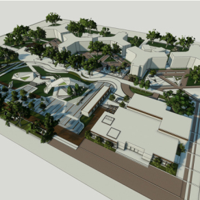 校园广场鸟瞰图图片3D模型