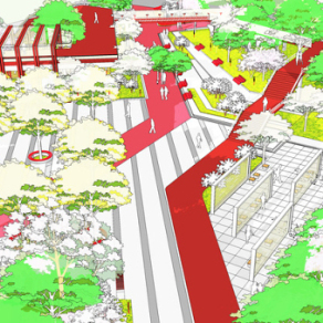 校园广场景观设计效果图图片3D模型