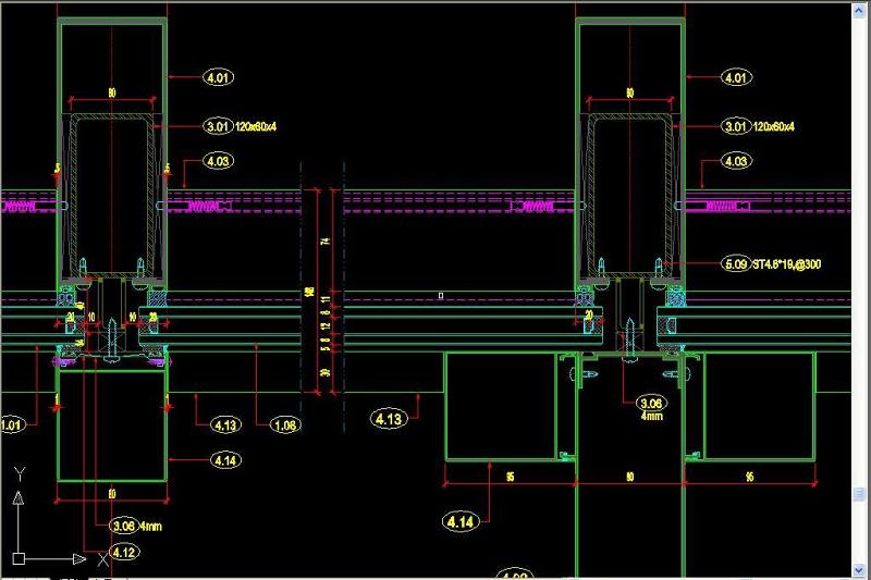 原创<a href=https://www.yitu.cn/su/7430.html target=_blank class=infotextkey>玻璃幕墙</a>CAD节点图