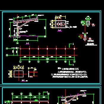原创钢结构车棚施工图-版权可商用