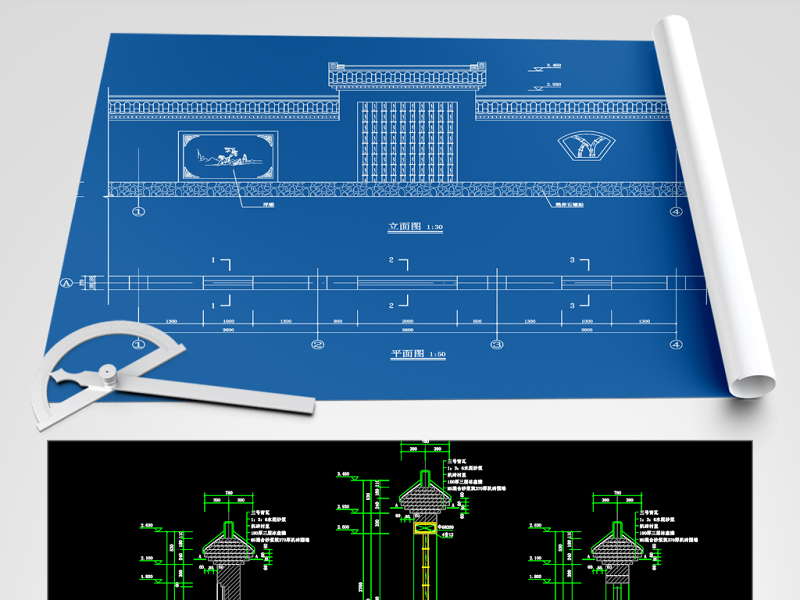 原创古建围墙施工CAD<a href=https://www.yitu.cn/su/7937.html target=_blank class=infotextkey>图纸</a>-版权<a href=https://www.yitu.cn/su/7381.html target=_blank class=infotextkey>可商用</a>