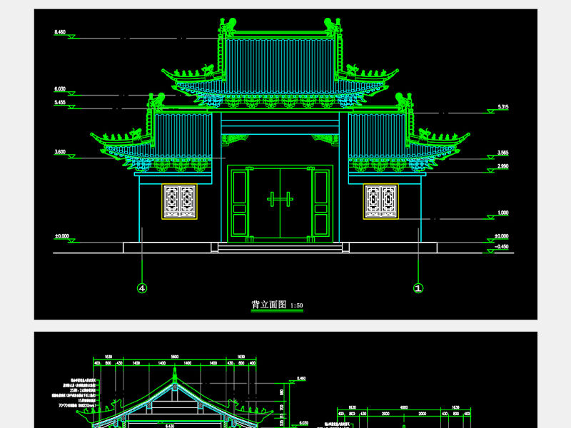 原创圆通寺<a href=https://www.yitu.cn/su/8101.html target=_blank class=infotextkey>山</a>门殿建筑结构CAD<a href=https://www.yitu.cn/su/7937.html target=_blank class=infotextkey>图纸</a>-版权<a href=https://www.yitu.cn/su/7381.html target=_blank class=infotextkey>可商用</a>