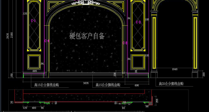 原创欧式风格护墙板影视墙深化下单CAD<a href=https://www.yitu.cn/su/7937.html target=_blank class=infotextkey>图纸</a>