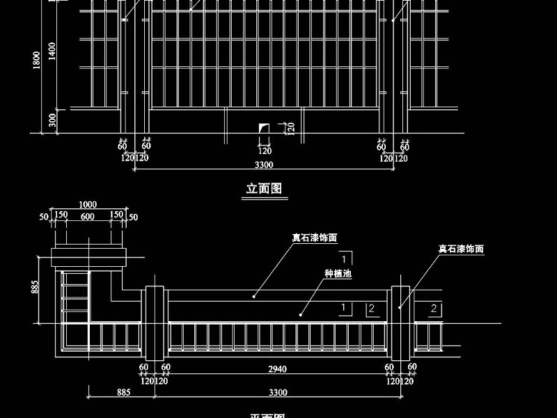 原创CAD围墙建筑结构图-版权<a href=https://www.yitu.cn/su/7381.html target=_blank class=infotextkey>可商用</a>