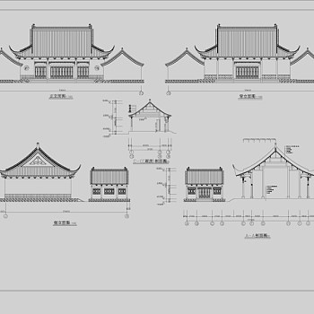 原创2018精选中式仿古建筑四合院民居住宅古建CAD施工图纸-版权可商用