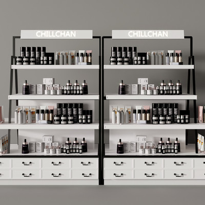 现代化妆品展柜3d模型