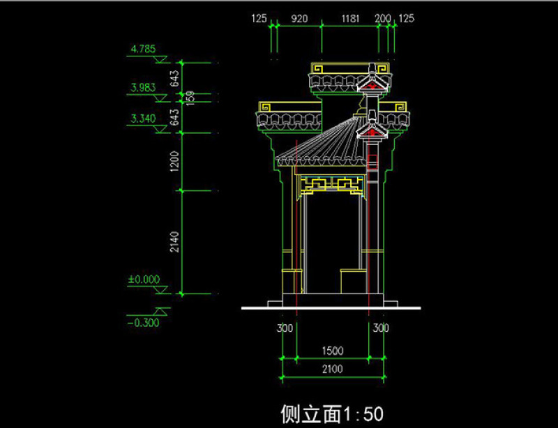 原创<a href=https://www.yitu.cn/sketchup/zhongshimen/index.html target=_blank class=infotextkey><a href=https://www.yitu.cn/su/7771.html target=_blank class=infotextkey>中式门</a></a><a href=https://www.yitu.cn/su/8159.html target=_blank class=infotextkey>楼</a>CAD古建筑立面图