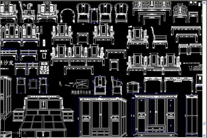 原创中式家具CAD图库-版权<a href=https://www.yitu.cn/su/7381.html target=_blank class=infotextkey>可商用</a>