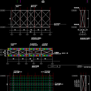 原创路边广告牌钢结构cad图纸