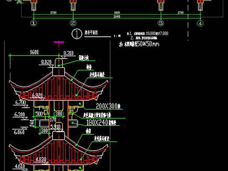 原创园林古建筑CAD中式牌坊施工图明清建筑-版权<a href=https://www.yitu.cn/su/7381.html target=_blank class=infotextkey>可商用</a>