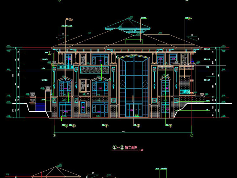 原创欧式奢华别墅建筑CAD施工图