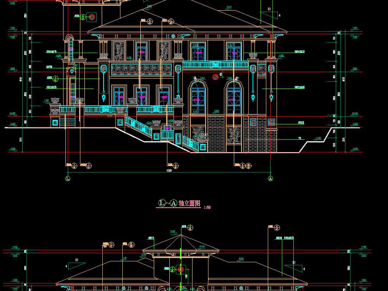 原创欧式奢华别墅建筑CAD施工图