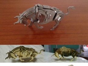 原创激光切割工艺品CAD图纸3D拼装图中国牛-版权可商用