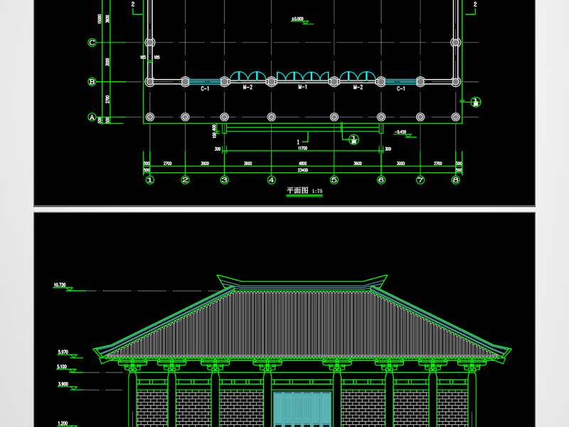 原创汉式大雄宝殿建筑结构CAD<a href=https://www.yitu.cn/su/7937.html target=_blank class=infotextkey>图纸</a>-版权<a href=https://www.yitu.cn/su/7381.html target=_blank class=infotextkey>可商用</a>