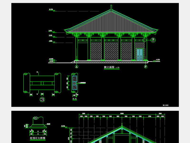 原创汉式大雄宝殿建筑结构CAD<a href=https://www.yitu.cn/su/7937.html target=_blank class=infotextkey>图纸</a>-版权<a href=https://www.yitu.cn/su/7381.html target=_blank class=infotextkey>可商用</a>