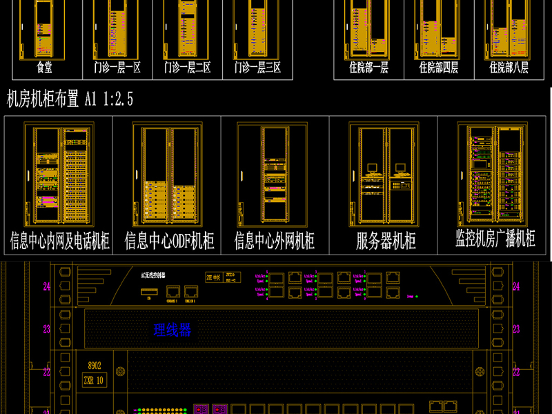 原创机房及弱电汇聚间机柜布置图立面大样图模板-版权<a href=https://www.yitu.cn/su/7381.html target=_blank class=infotextkey>可商用</a>