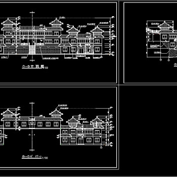 原创某古建筑立面图设计方案cad图纸