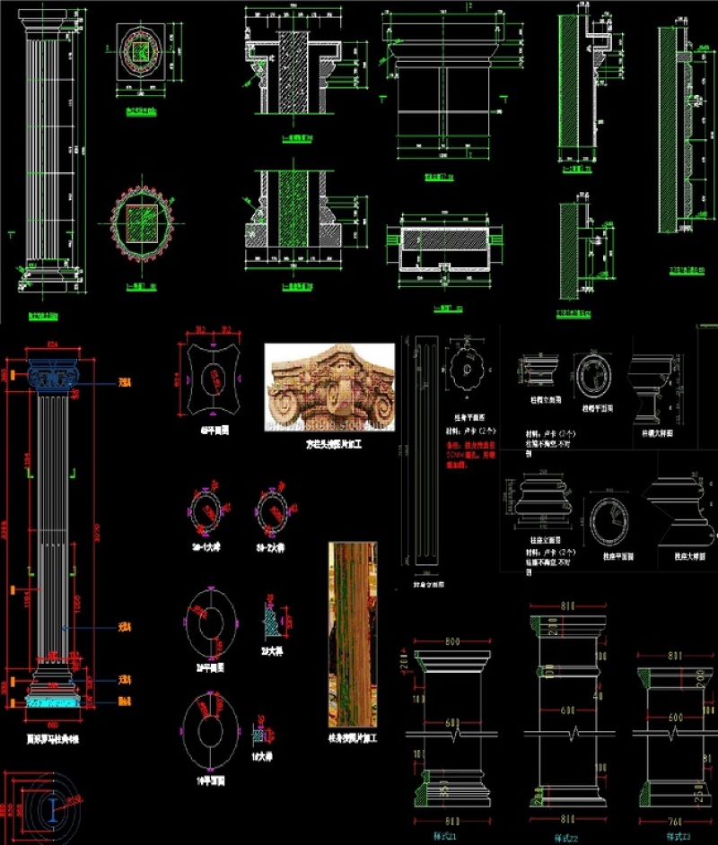 原创最完整的<a href=https://www.yitu.cn/sketchup/luomazhu/index.html target=_blank class=infotextkey>罗<a href=https://www.yitu.cn/su/8021.html target=_blank class=infotextkey>马</a>柱</a>素材CAD图库-版权<a href=https://www.yitu.cn/su/7381.html target=_blank class=infotextkey>可商用</a>