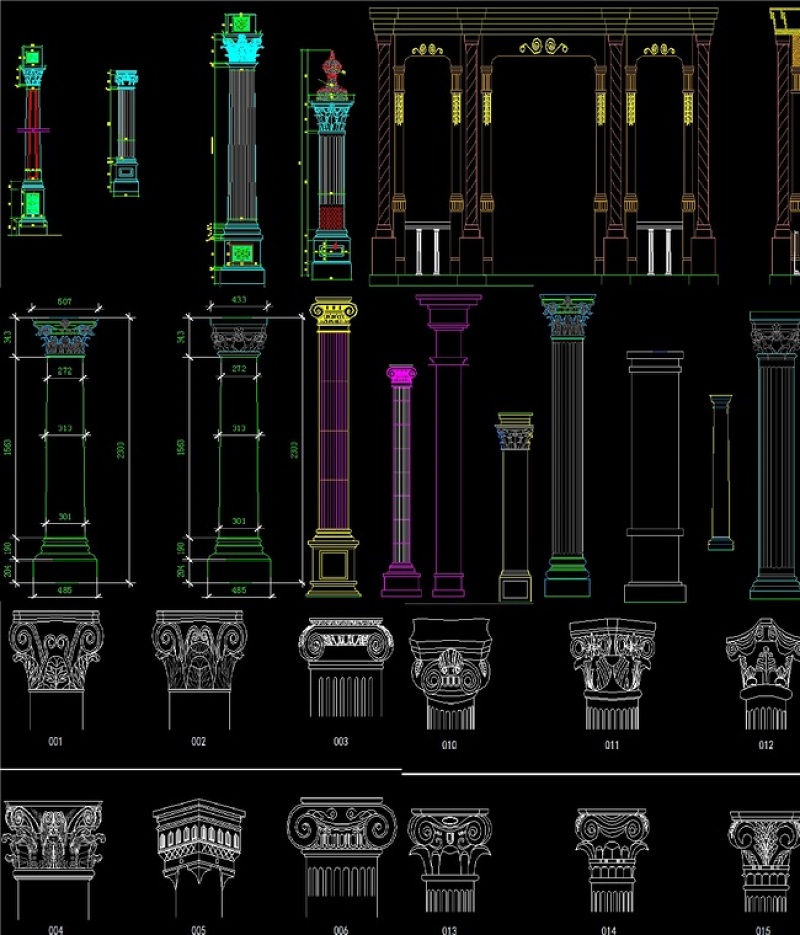 原创最完整的<a href=https://www.yitu.cn/sketchup/luomazhu/index.html target=_blank class=infotextkey>罗<a href=https://www.yitu.cn/su/8021.html target=_blank class=infotextkey>马</a>柱</a>素材CAD图库-版权<a href=https://www.yitu.cn/su/7381.html target=_blank class=infotextkey>可商用</a>