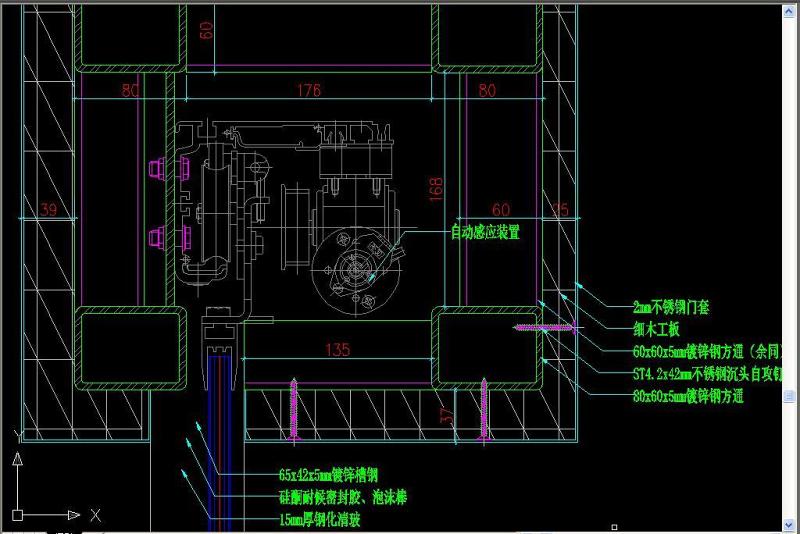 原创钢化玻璃感应门CAD-版权<a href=https://www.yitu.cn/su/7381.html target=_blank class=infotextkey>可商用</a>