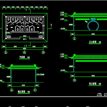 原创仿古公厕建筑结构施工CAD图纸-版权可商用
