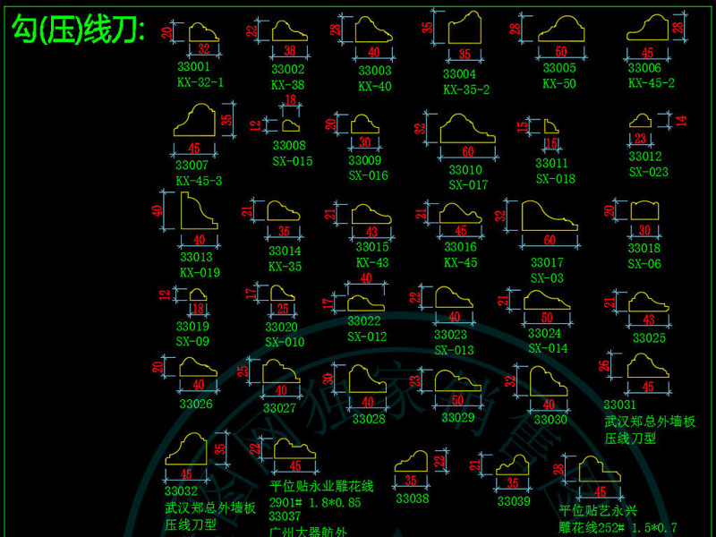 原创整木定制标准线条刀型CAD图库大全-版权<a href=https://www.yitu.cn/su/7381.html target=_blank class=infotextkey>可商用</a>