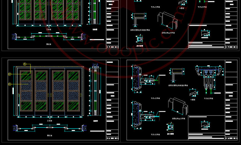 原创整木定制吊轨推拉门节点大样CAD图-版权<a href=https://www.yitu.cn/su/7381.html target=_blank class=infotextkey>可商用</a>