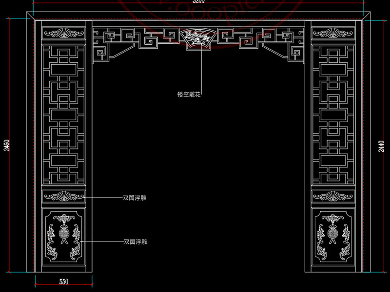 原创新中式镂空<a href=https://www.yitu.cn/sketchup/huayi/index.html target=_blank class=infotextkey>花</a>格屏风隔断CAD经典图库