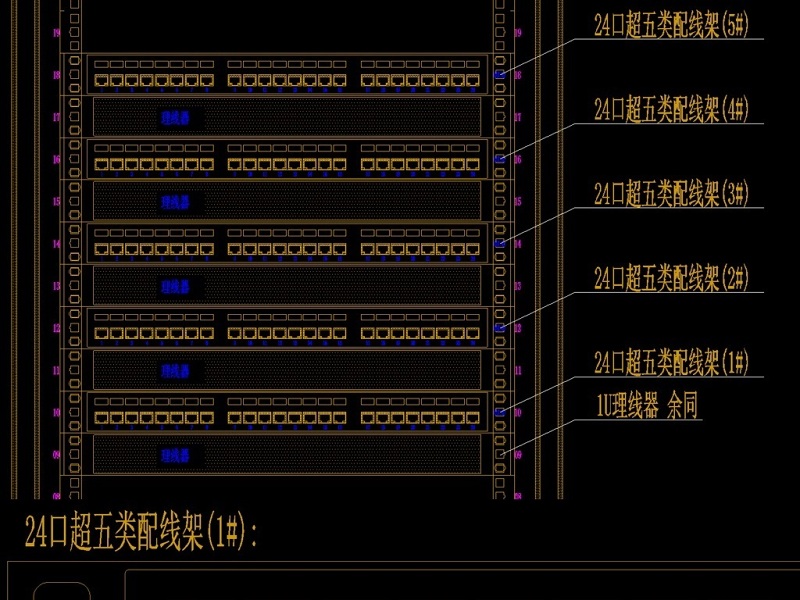 原创弱电汇聚间机柜布置图配线架打线图CAD-版权<a href=https://www.yitu.cn/su/7381.html target=_blank class=infotextkey>可商用</a>