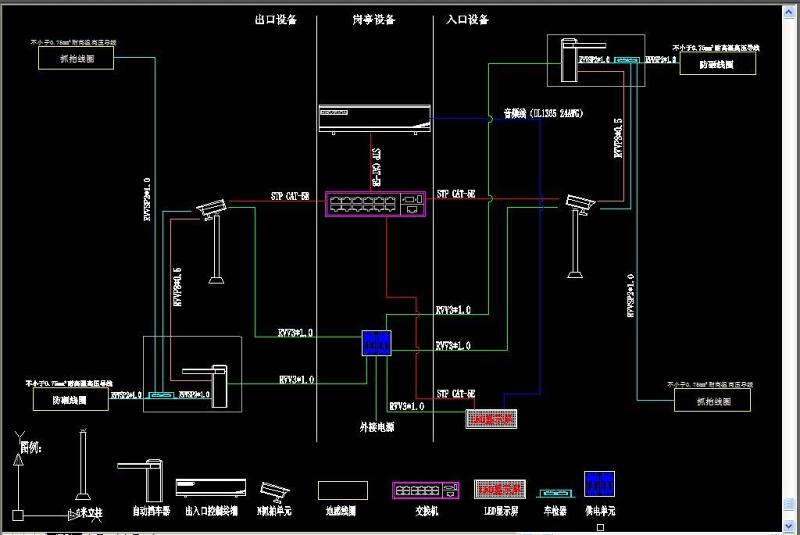 原创<a href=https://www.yitu.cn/sketchup/tingchechang/index.html target=_blank class=infotextkey><a href=https://www.yitu.cn/su/7668.html target=_blank class=infotextkey>停车场</a></a>车牌识别系统施工详图CAD弱电智能