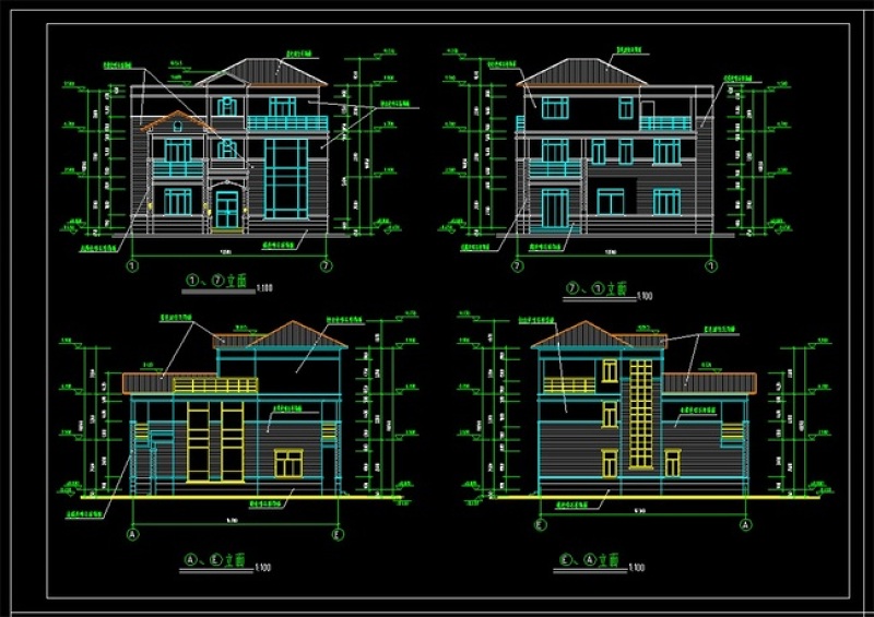 原创私家别墅CAD<a href=https://www.yitu.cn/su/7590.html target=_blank class=infotextkey>设计</a>方案图附效果图