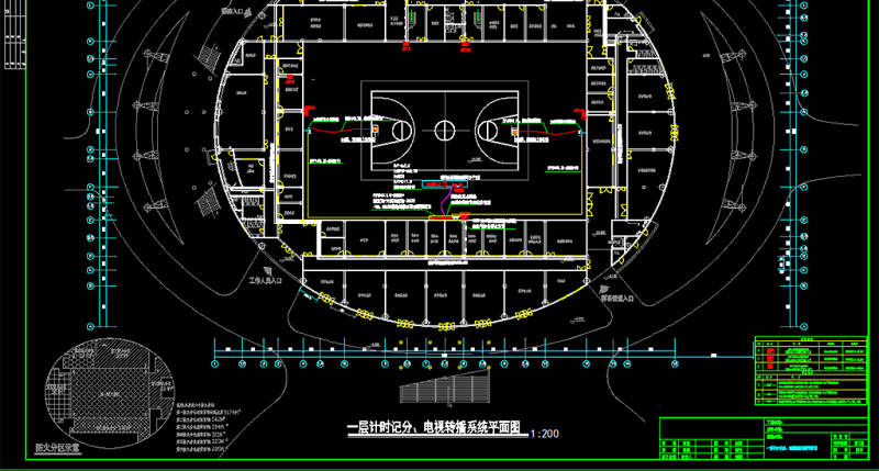 原创体育馆比赛系统及<a href=https://www.yitu.cn/sketchup/yingxiang/index.html target=_blank class=infotextkey><a href=https://www.yitu.cn/su/7223.html target=_blank class=infotextkey>音响</a></a>扩声系统全套施工图CAD弱电智能化