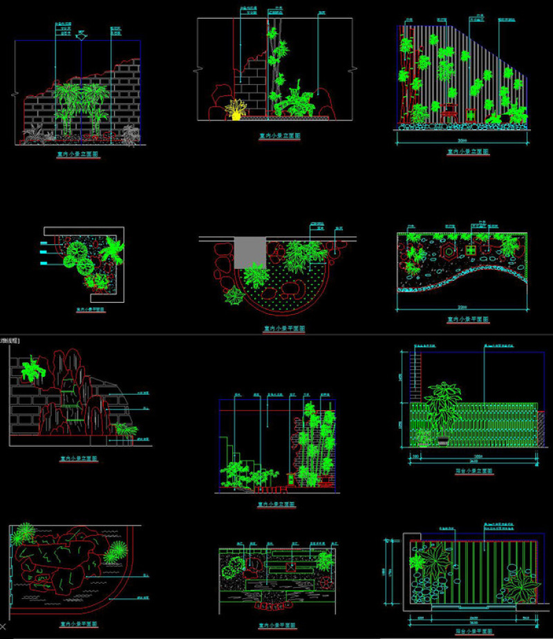 原创CAD室内小景园林景观立面图施工图节点-版权<a href=https://www.yitu.cn/su/7381.html target=_blank class=infotextkey>可商用</a>