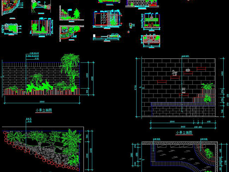 原创CAD室内小景园林景观立面图施工图节点-版权<a href=https://www.yitu.cn/su/7381.html target=_blank class=infotextkey>可商用</a>