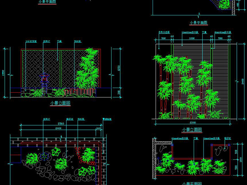 原创CAD室内小景园林景观立面图施工图节点-版权<a href=https://www.yitu.cn/su/7381.html target=_blank class=infotextkey>可商用</a>