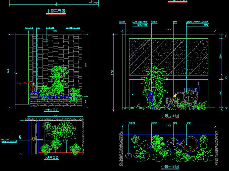 原创CAD室内小景园林景观立面图施工图节点-版权<a href=https://www.yitu.cn/su/7381.html target=_blank class=infotextkey>可商用</a>