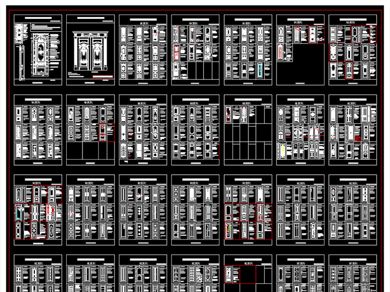 原创原木门款式和欧式豪华门套CAD图库-版权<a href=https://www.yitu.cn/su/7381.html target=_blank class=infotextkey>可商用</a>