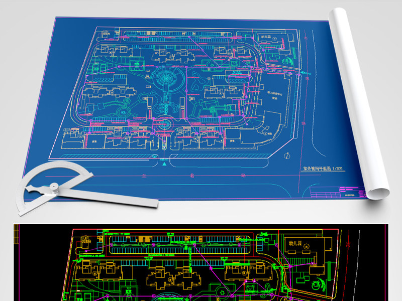 原创小区室外弱电总平面图CAD弱电智能化-版权可商用