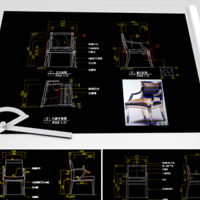 原创休闲椅CAD椅子CAD图库-版权可商用3D模型