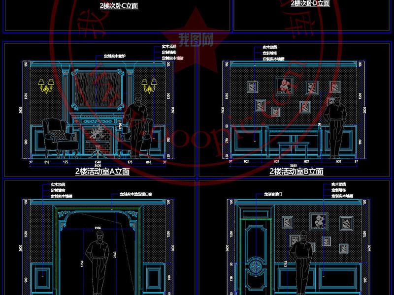 原创别墅护墙板柜类中西厨案例CAD<a href=https://www.yitu.cn/su/7937.html target=_blank class=infotextkey>图纸</a>