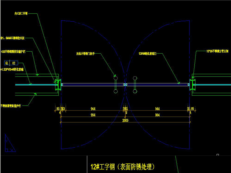 原创不锈钢<a href=https://www.yitu.cn/su/7667.html target=_blank class=infotextkey>玻璃隔断</a>节点图及开启门CAD-版权<a href=https://www.yitu.cn/su/7381.html target=_blank class=infotextkey>可商用</a>