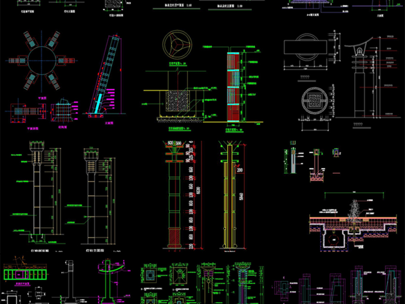 原创各式<a href=https://www.yitu.cn/sketchup/jingguandeng/index.html target=_blank class=infotextkey>景观灯</a>柱<a href=https://www.yitu.cn/su/6833.html target=_blank class=infotextkey>灯具</a><a href=https://www.yitu.cn/su/6979.html target=_blank class=infotextkey>石</a>灯路灯CAD施工图