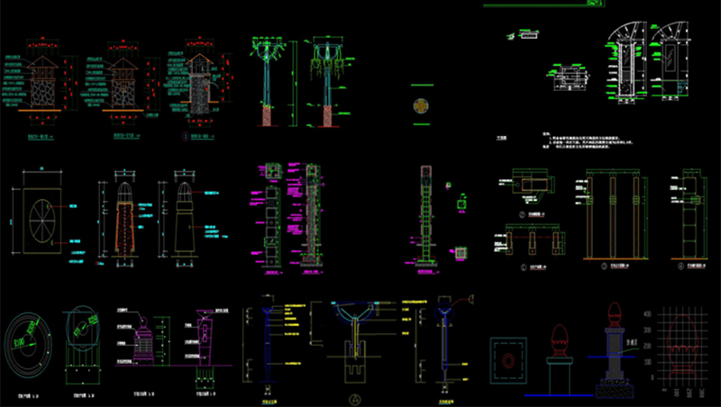 原创各式<a href=https://www.yitu.cn/sketchup/jingguandeng/index.html target=_blank class=infotextkey>景观灯</a>柱<a href=https://www.yitu.cn/su/6833.html target=_blank class=infotextkey>灯具</a><a href=https://www.yitu.cn/su/6979.html target=_blank class=infotextkey>石</a>灯路灯CAD施工图