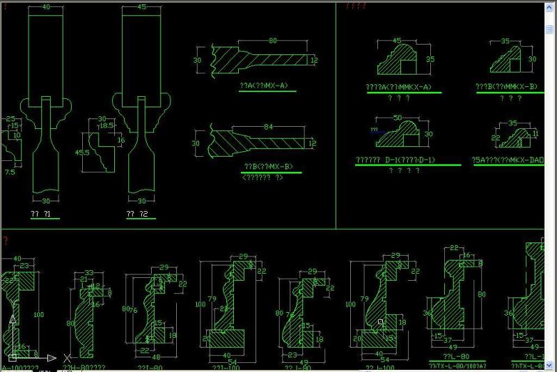 原创护墙板剖面图刀型库CAD-版权<a href=https://www.yitu.cn/su/7381.html target=_blank class=infotextkey>可商用</a>