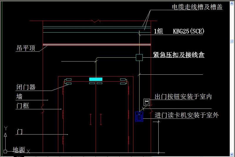 原创门禁系统门组安装大样图