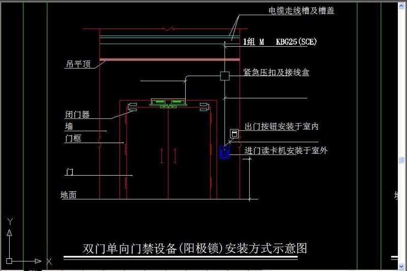 原创门禁系统门组安装大样图