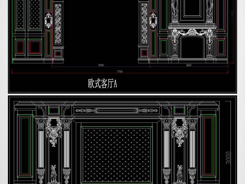 原创欧式豪华整木<a href=https://www.yitu.cn/sketchup/zhanting/index.html target=_blank class=infotextkey>展厅</a><a href=https://www.yitu.cn/su/7590.html target=_blank class=infotextkey>设计</a>分解CAD图-版权<a href=https://www.yitu.cn/su/7381.html target=_blank class=infotextkey>可商用</a>