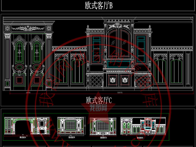 原创欧式豪华整木<a href=https://www.yitu.cn/sketchup/zhanting/index.html target=_blank class=infotextkey>展厅</a><a href=https://www.yitu.cn/su/7590.html target=_blank class=infotextkey>设计</a>分解CAD图-版权<a href=https://www.yitu.cn/su/7381.html target=_blank class=infotextkey>可商用</a>