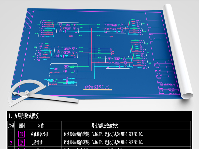 原创综合布线系统<a href=https://www.yitu.cn/su/7590.html target=_blank class=infotextkey>设计</a>全套模板<a href=https://www.yitu.cn/su/8082.html target=_blank class=infotextkey>资料</a>CAD弱电智能化