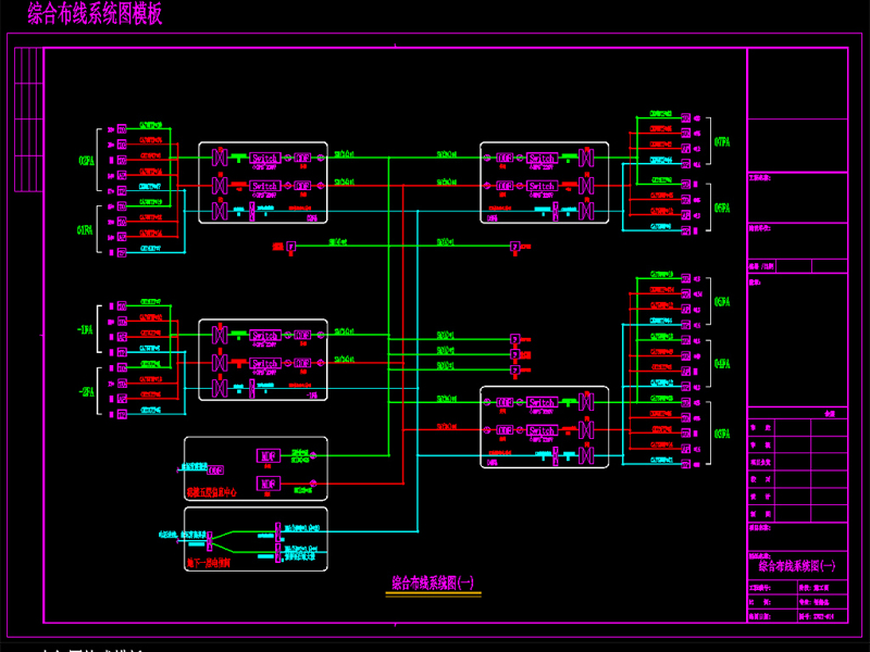 原创综合布线系统<a href=https://www.yitu.cn/su/7590.html target=_blank class=infotextkey>设计</a>全套模板<a href=https://www.yitu.cn/su/8082.html target=_blank class=infotextkey>资料</a>CAD弱电智能化